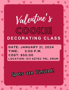 Valentine's Cookie Decorating Class - 1/21/2024